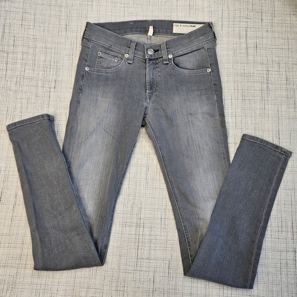 Rag & Bone Gray Wash Skinny Jeans Denim‎ Pants Women's Size 24 - Picture 1 of 8